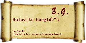 Belovits Gorgiás névjegykártya